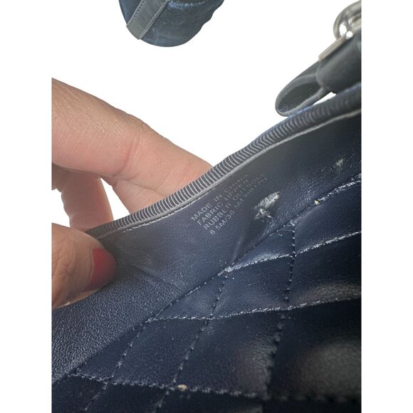 MICHAEL KORS Navy Blue Velvet Quilted Ballet Flats Size 6.5 - Picture 6 of 9